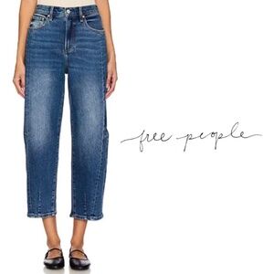 Free People We The Free Frank Baggy Dad Jean - Medium Denim Wash - Size 24